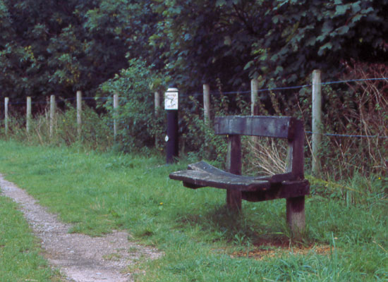Milepost 84 and bench